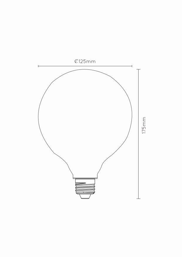 Lucide G125 - Filament lamp - Ø 12,5 cm - LED Dimb. - E27 - 1x8W 2700K - 3 StepDim - Opaal