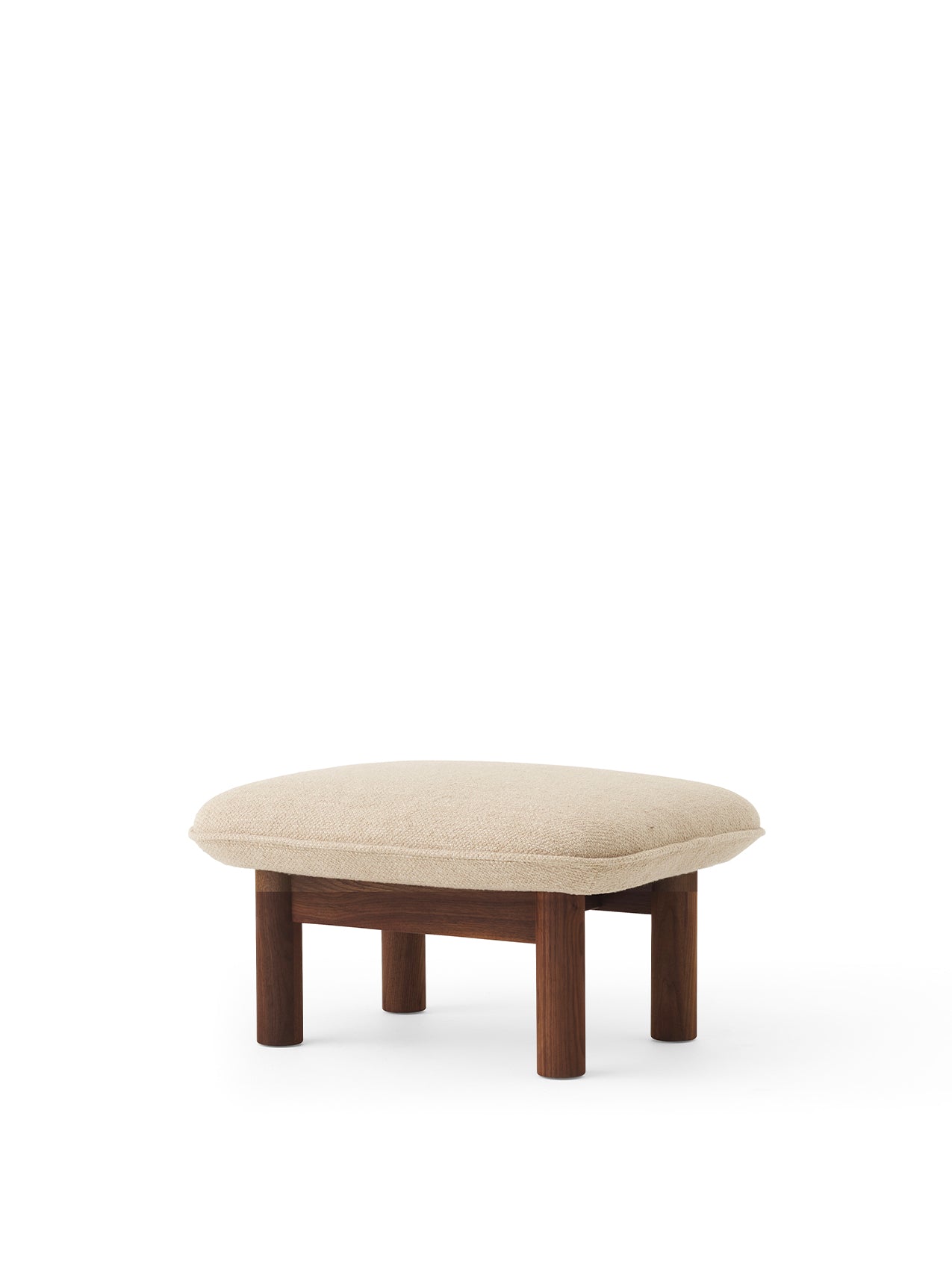 Menu - Brasilia pouf, massief donker gebeitst eiken frame, 02 (Beige)