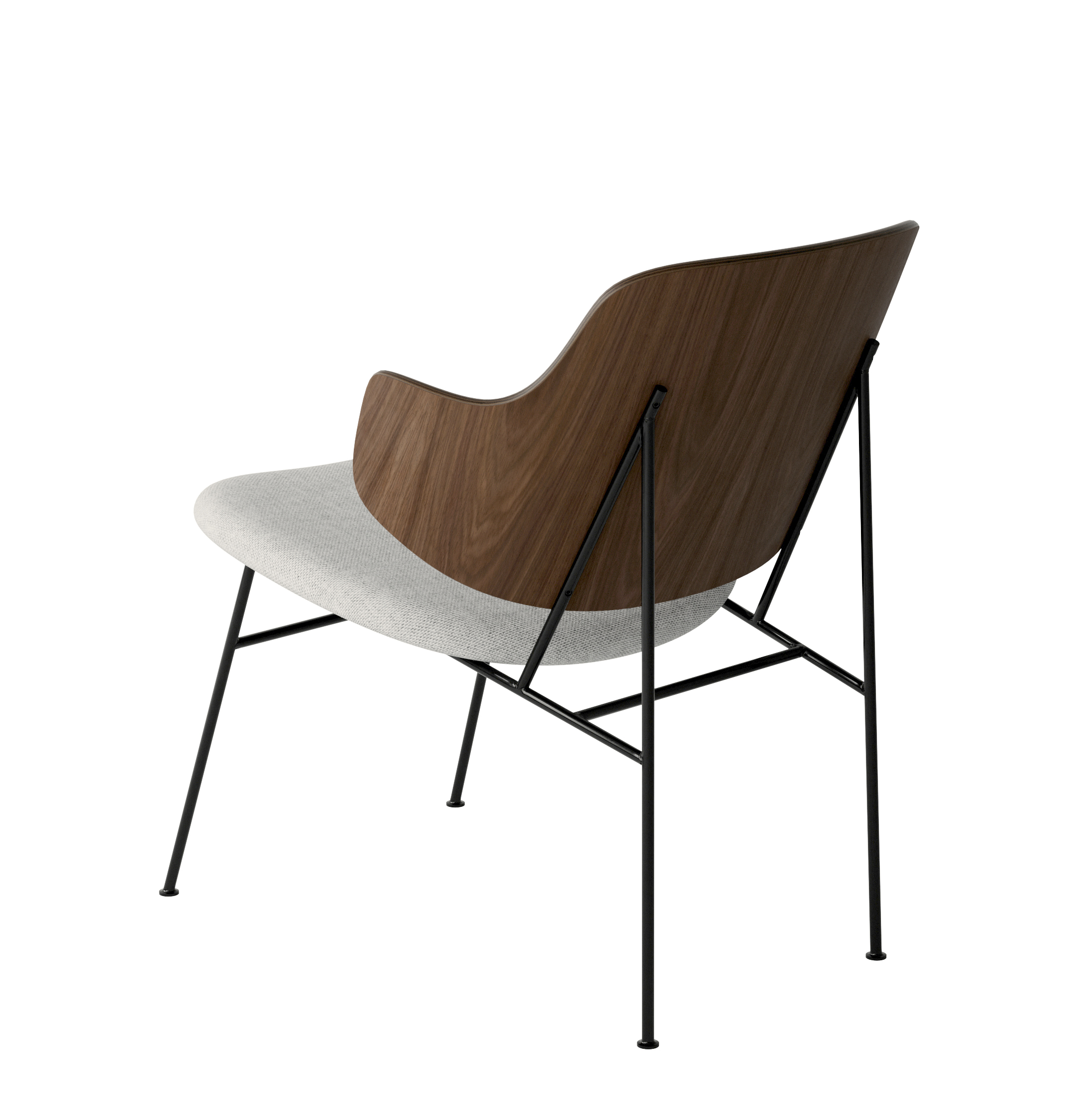 Menu - The Penguin fauteuil, zwart stalen frame, walnoten rugleuning, 0110 (Grey)