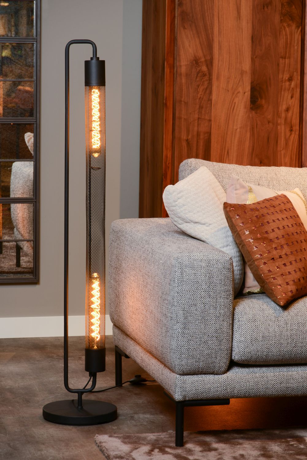 Lucide CALIXT - Vloerlamp - 2xE27 - Zwart