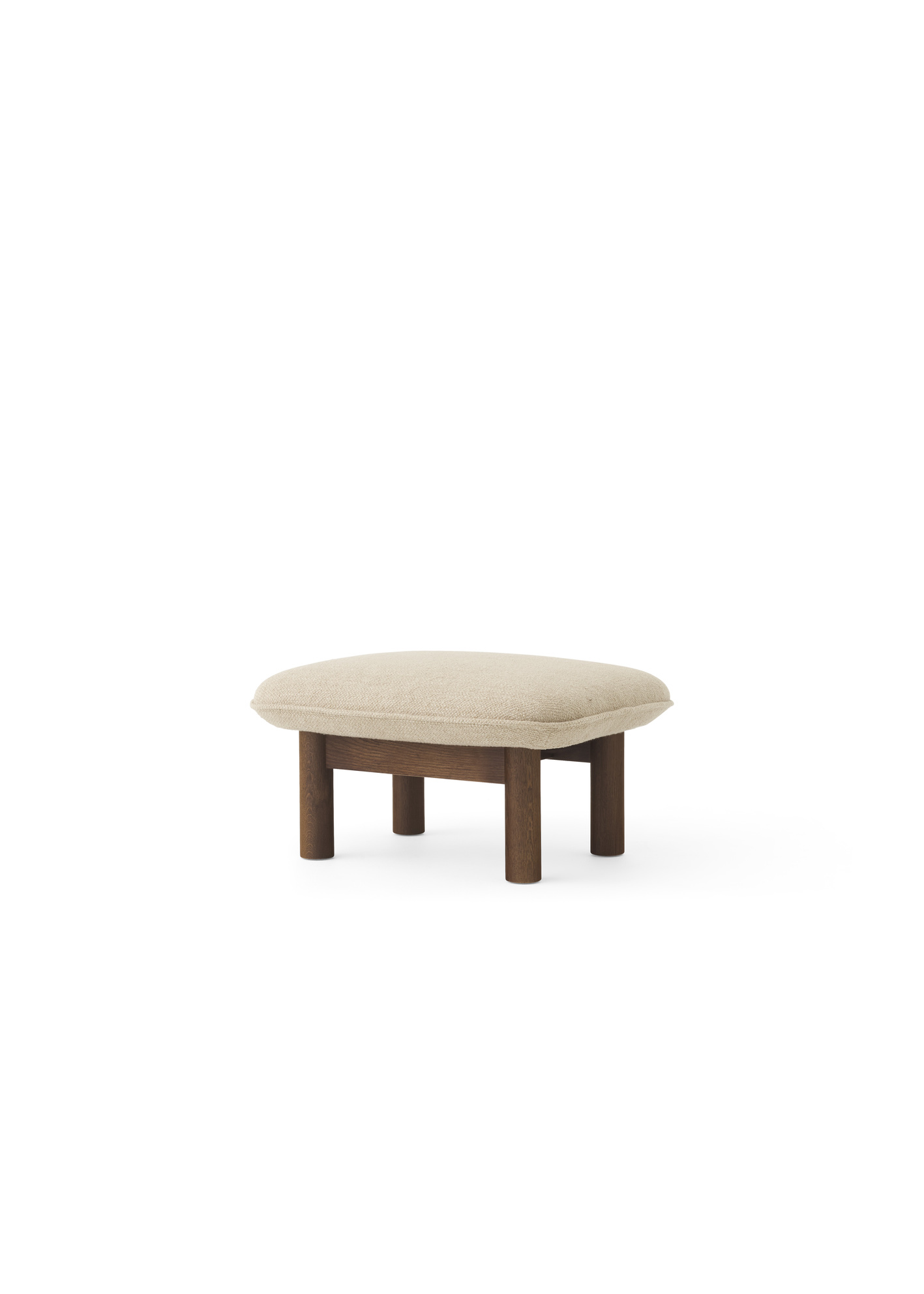 Menu - Brasilia pouf, massief donker gebeitst eiken frame, 02 (Beige)