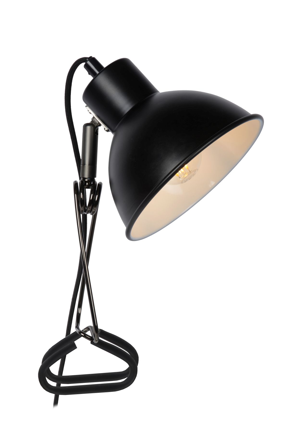 Lucide MOYS - Klemlamp - 1xE27 - Zwart