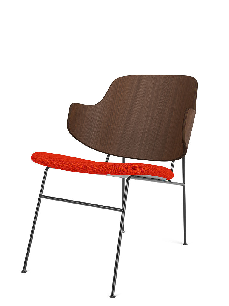 Menu - The Penguin fauteuil, zwart stalen frame, walnoten rugleuning, 0600 (Red)