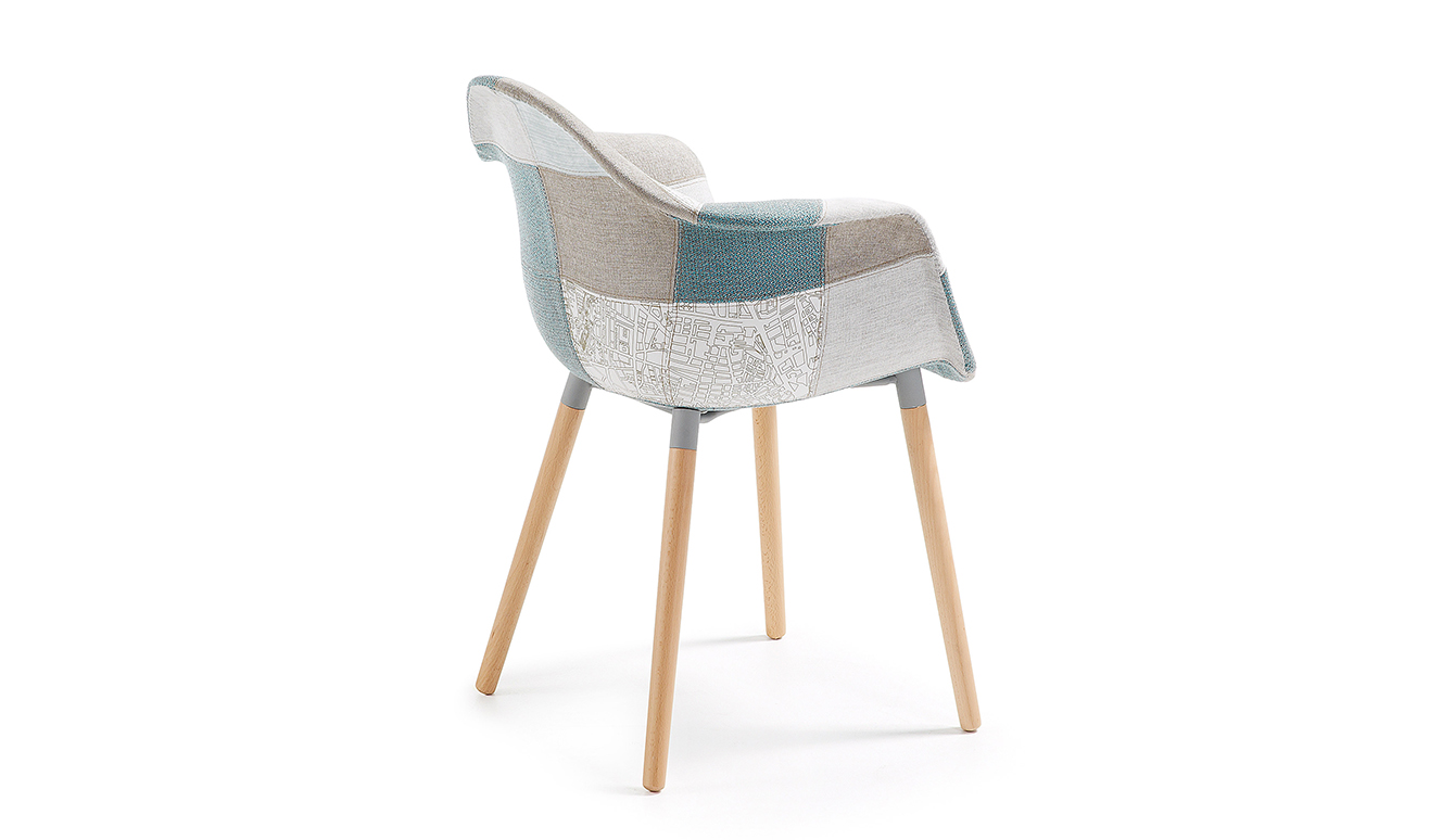 Kevya patchwork stoel blauw