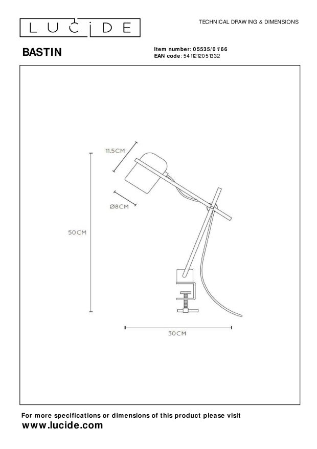 Lucide BASTIN - Klemlamp Kinderkamer - 1xE14 - Roze