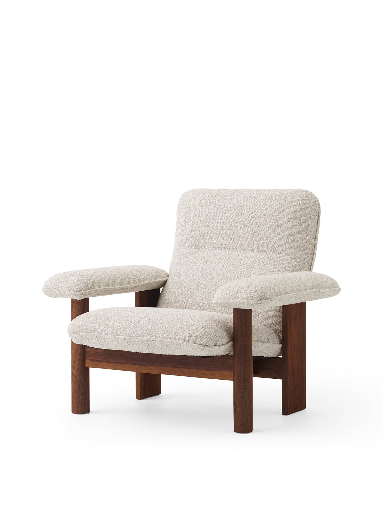 Menu - Brasilia loungestoel, massief donker gebeitst eiken, 0011 (White)