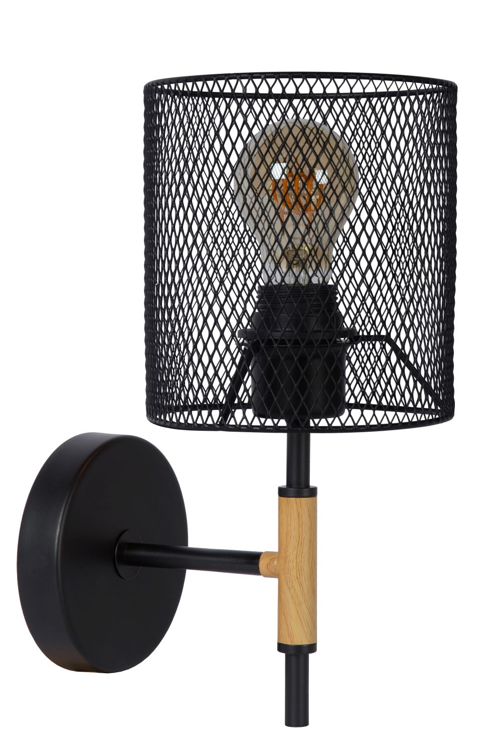 Lucide BASKETT - Wandlamp - 1xE27 - Zwart