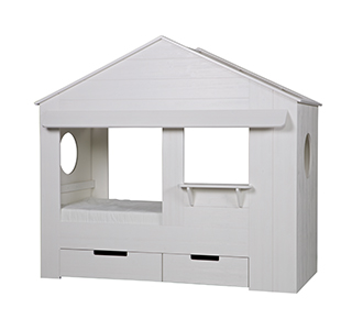 Huisie cupboard bed white, excl. beddrawers [fsc]