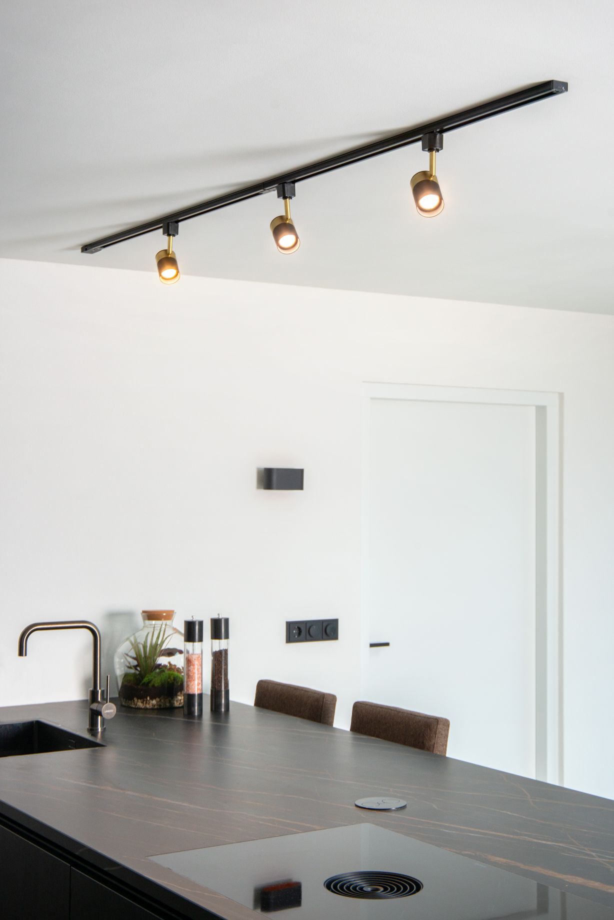 Lucide TRACK FLORIS Railspot - 1-fase Railsysteem / Railverlichting - 1xGU10 - Zwart (Uitbreiding)