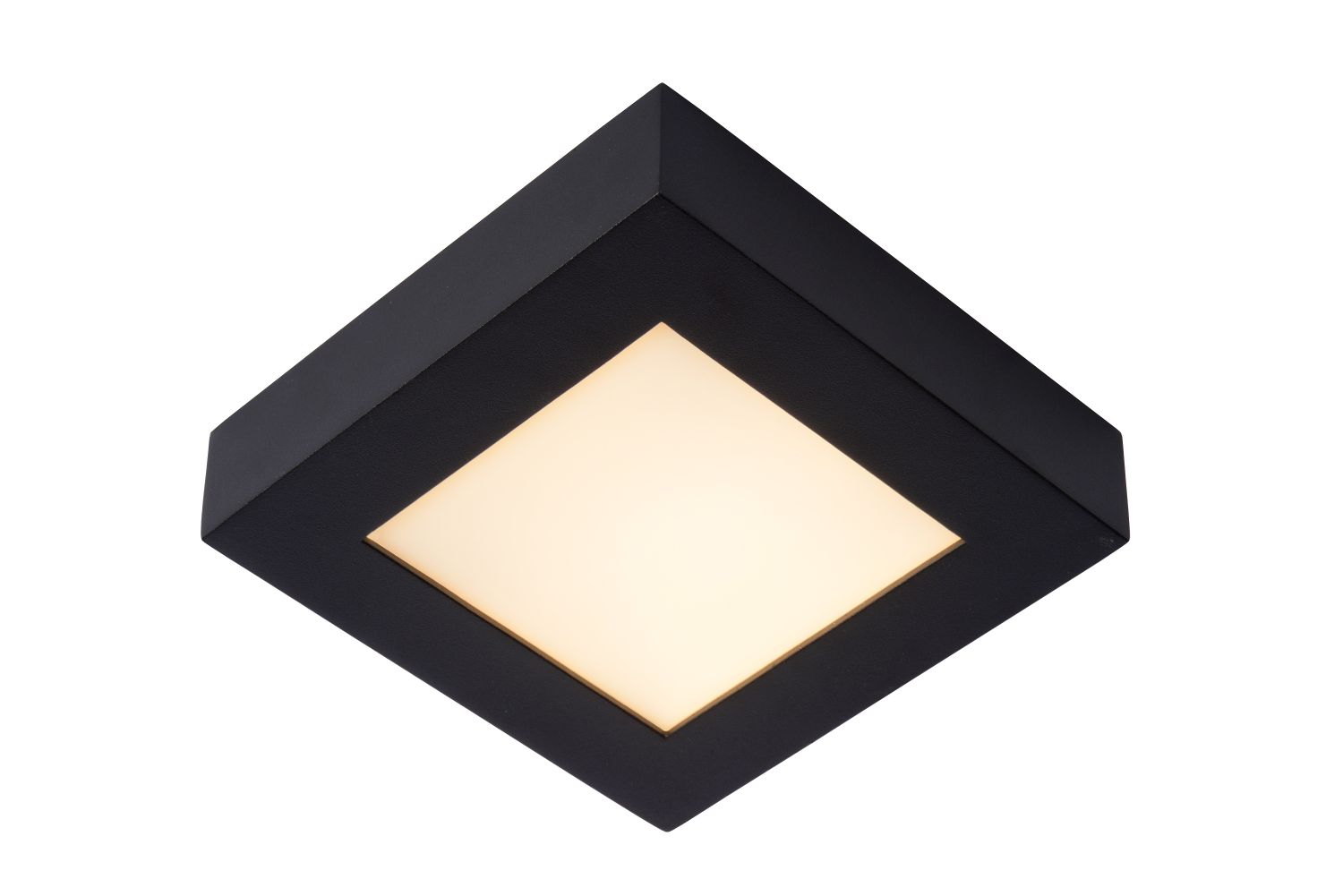 Lucide BRICE-LED - Plafonnière Badkamer - LED Dimb. - 1x15W 3000K - IP44 - Zwart