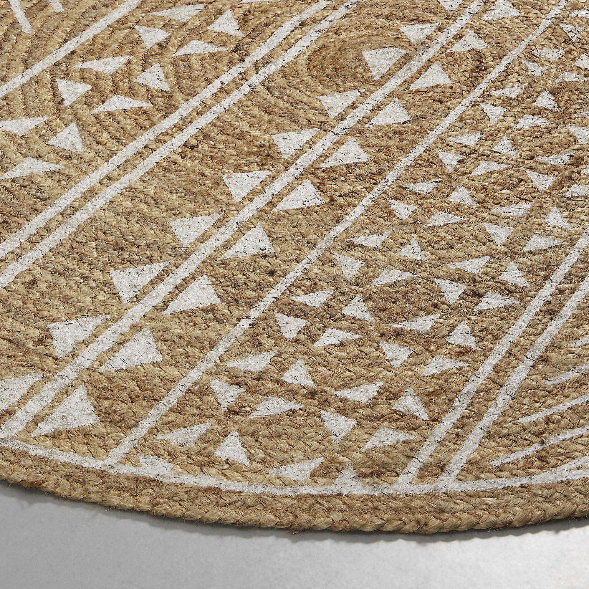 Cecily vloerkleed Ø 100 cm naturel en wit