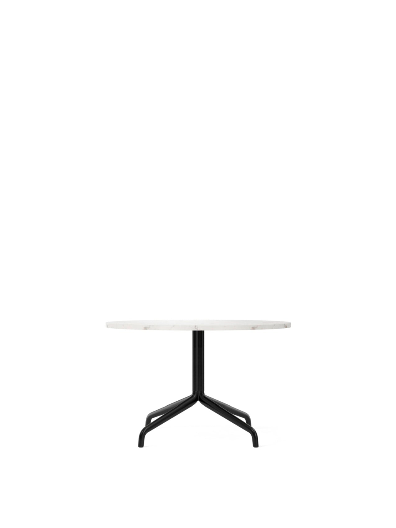 Menu - Harbour Column lounge tafel, Ø80 x H:50 cm, zwart stalen frame, Estremoz Marble Off White blad