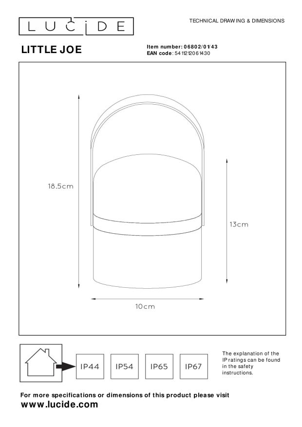 Lucide LITTLE JOE - Tafellamp Buiten - Ø 10 cm - LED Dimb. - 1x0,3W 3200K - IP44 - 3 StepDim - Bruin