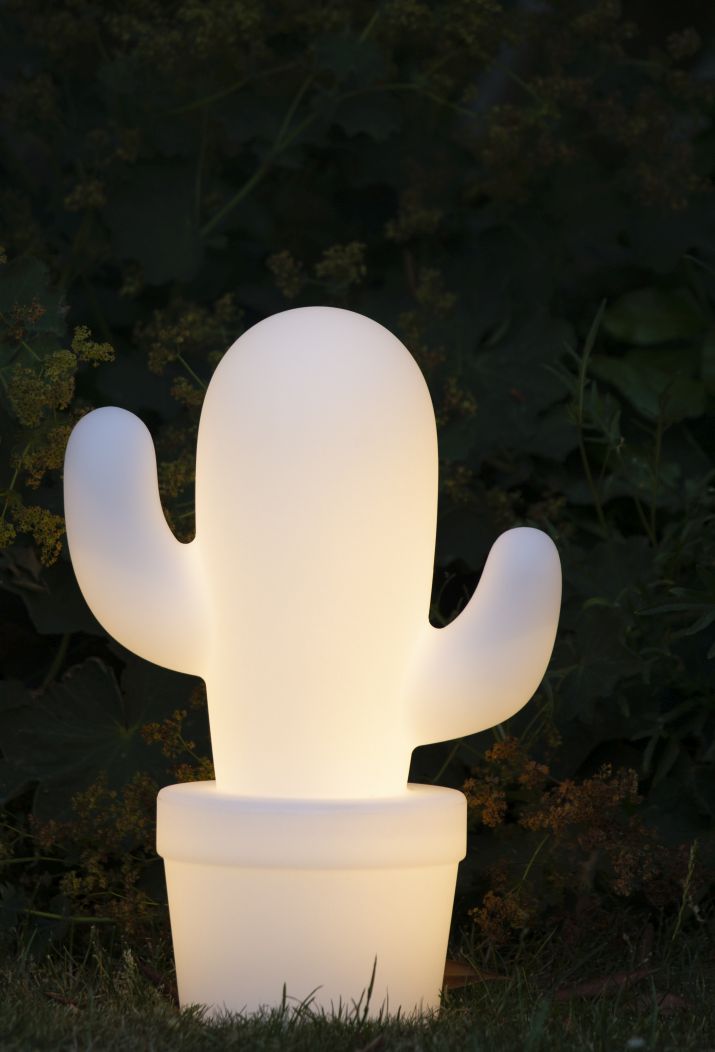 Lucide CACTUS - Oplaadbare Tafellamp Buiten - Accu/Batterij - Ø 22,7 cm - LED Dimb. - 1x2W 2700K - IP44 - Wit