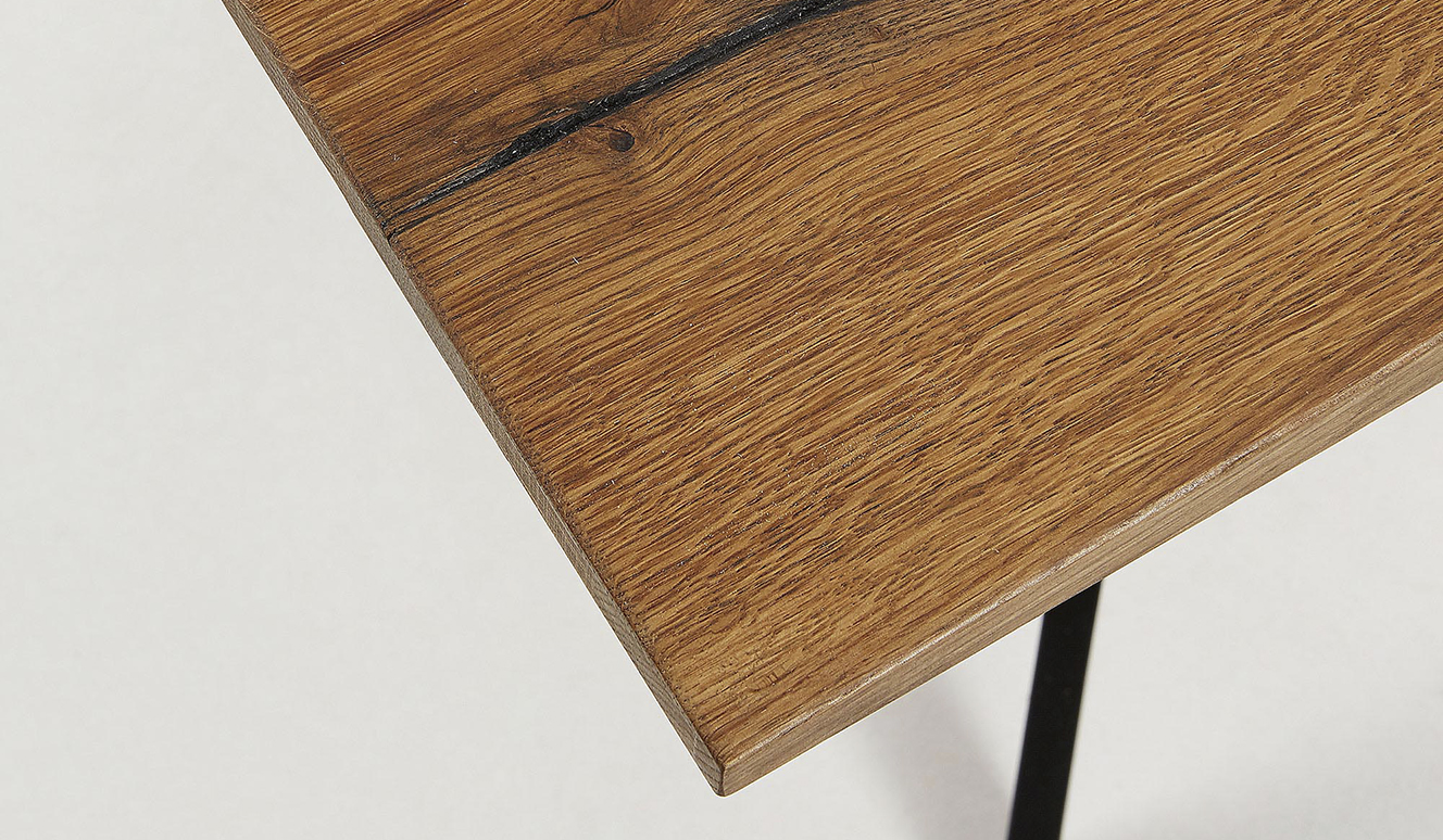 Amethist tafel van 160 x 90 cm verouderde houten