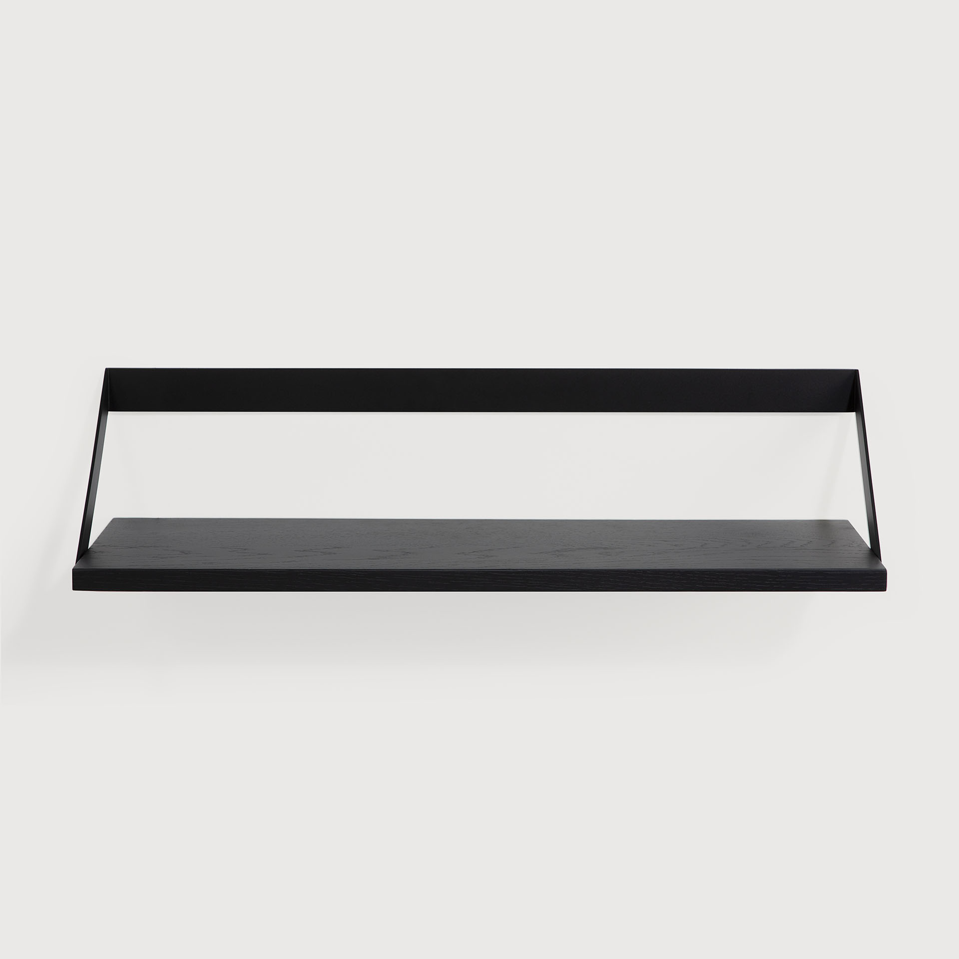 Ethnicraft - Ribbon zwart gelakt eiken plank zwart metaal (70 x 20 x 17 cm)