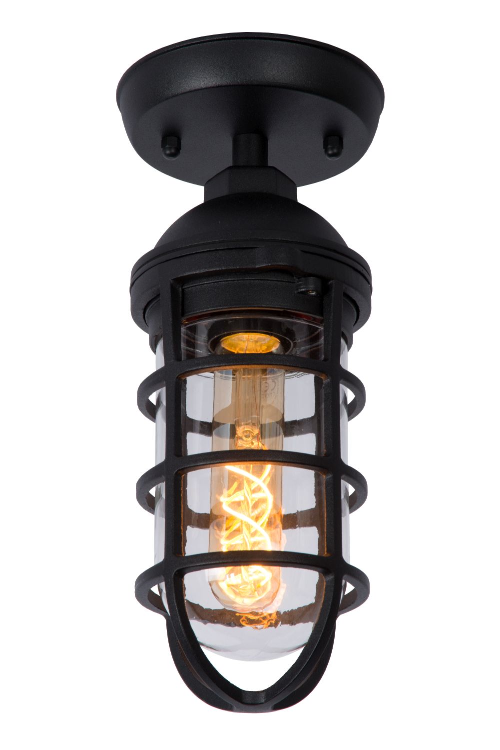 Lucide LIMAL - Plafonnière Buiten - 1xE27 - IP44 - Zwart