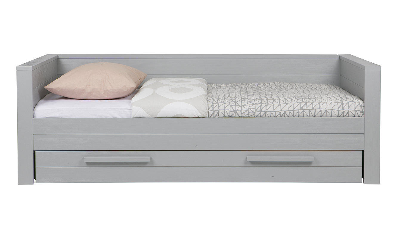 Dennis mattress / bed drawer concrete gray brushed [fsc]