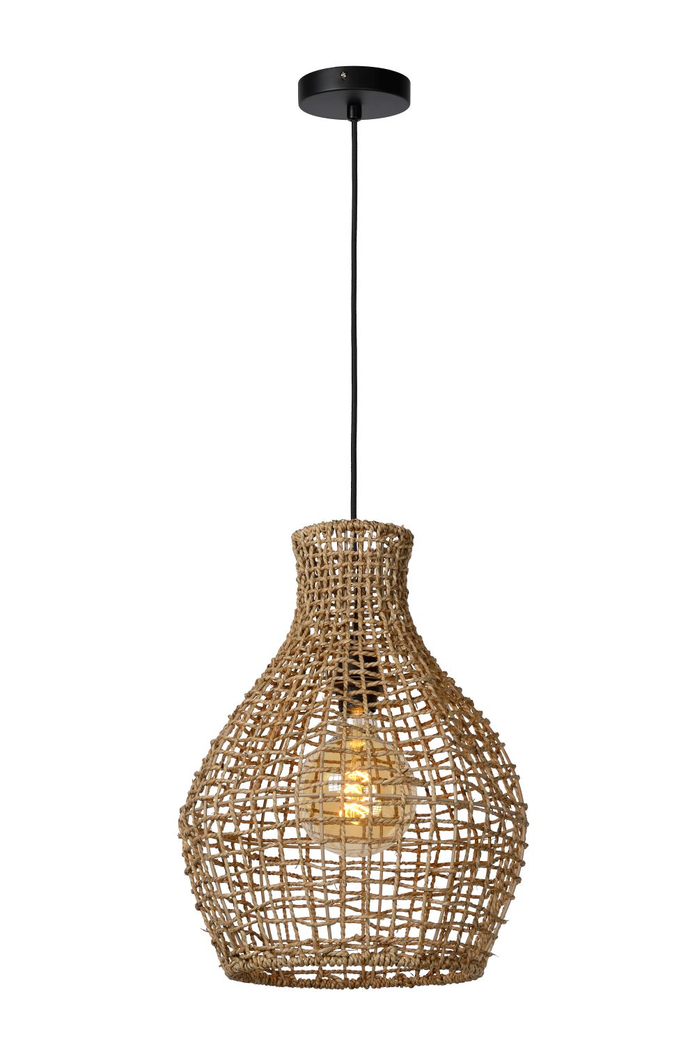 Lucide ALBAN - Hanglamp - Ø 35 cm - 1xE27 - Naturel