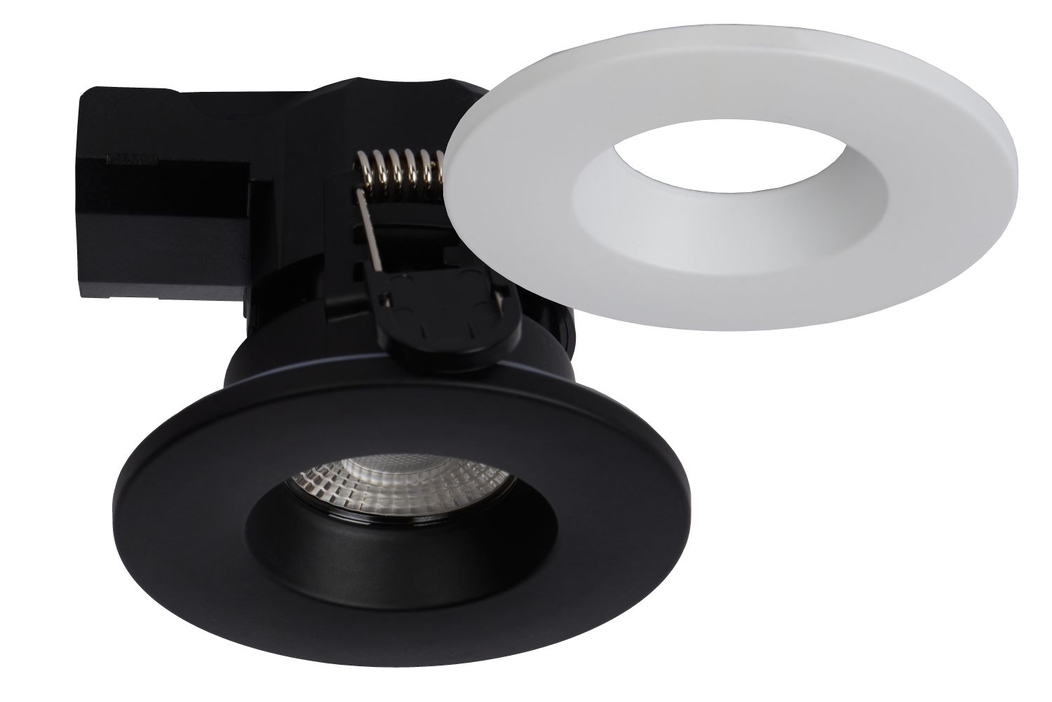 Lucide BINKY LED - Inbouwspot Badkamer - Ø 8,8 cm - LED Dimb. - 1x6,5W 3000K - IP65 - Zwart