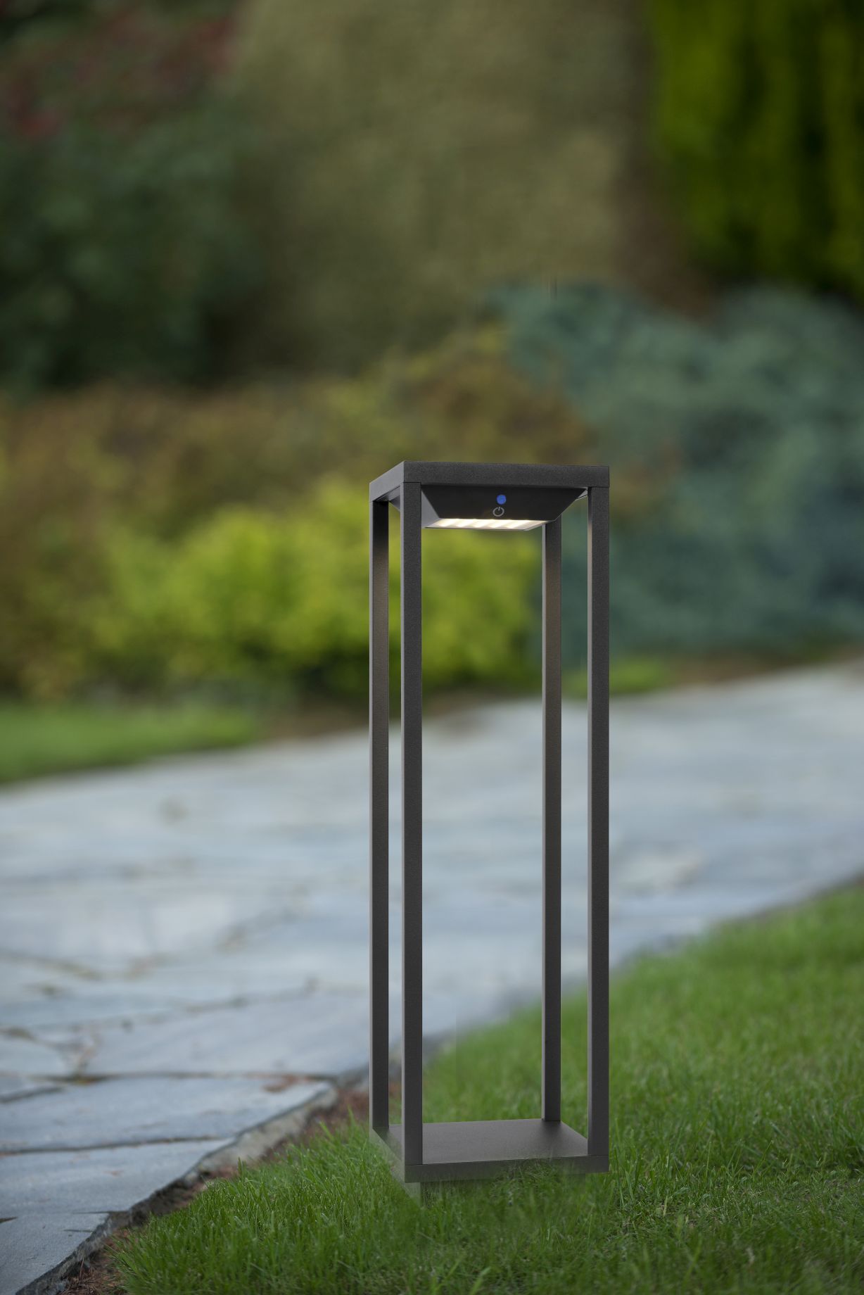 Lucide TENSO SOLAR - Sokkellamp Buiten - LED - 1x2,2W 3000K - IP54 - Antraciet