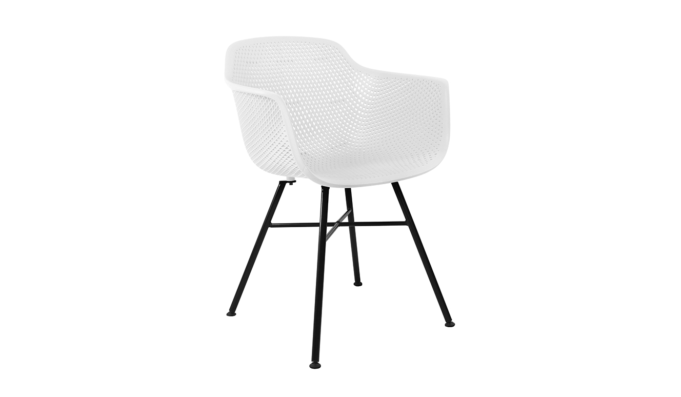 Kick Buitenstoel Indy Wit - Zwart frame