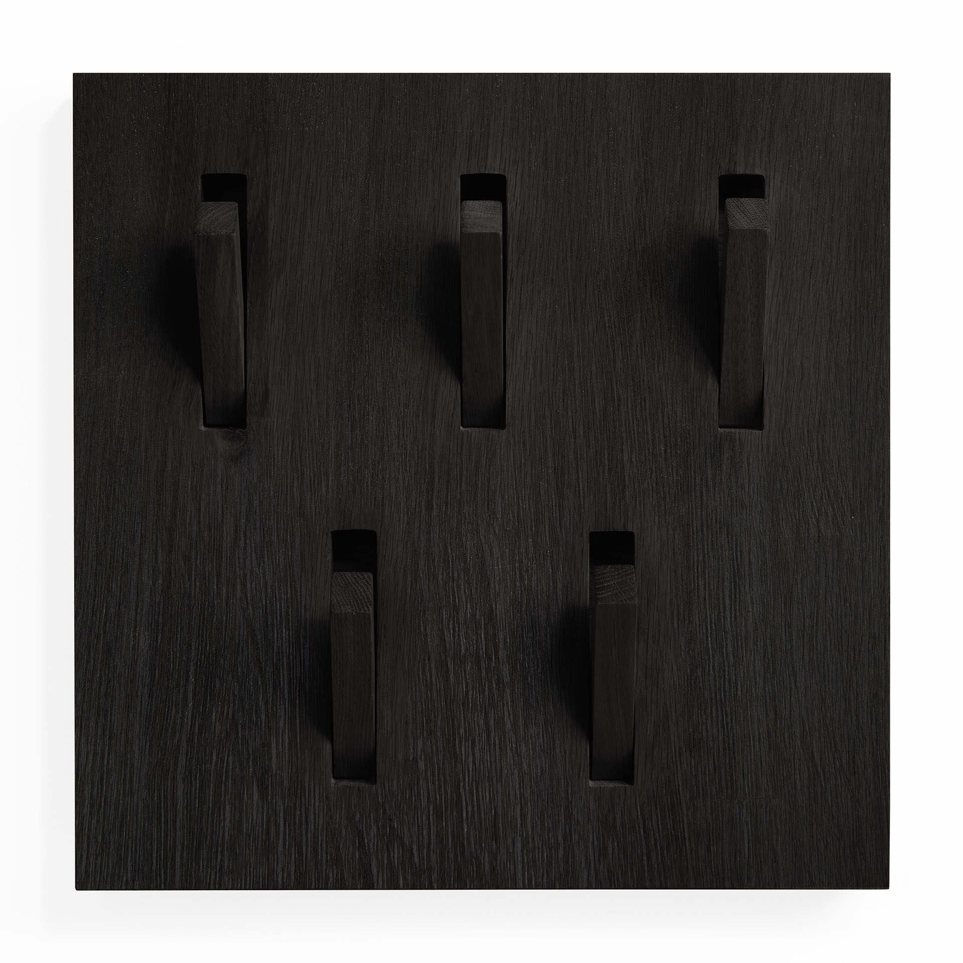 Ethnicraft - Utilitile zwart gelakt eiken muur hanger (40 x 4 x 40 cm)