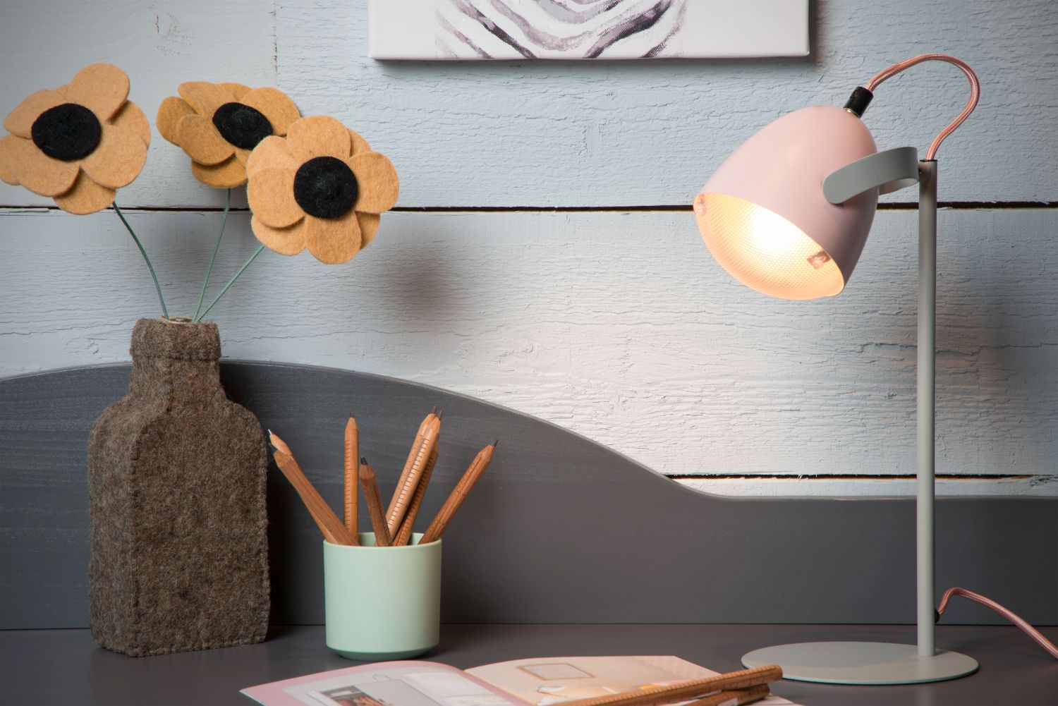 Lucide DYLAN - Tafellamp Kinderkamer - 1xE14 - Roze