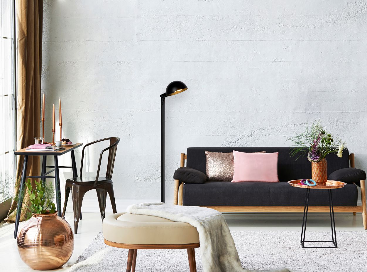 Lucide AUSTIN - Vloerlamp - Ø 28 cm - 1xE27 - Zwart