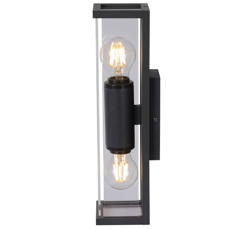 Lucide CLAIRE - Wandlamp Buiten - 2xE27 - IP54 - Antraciet