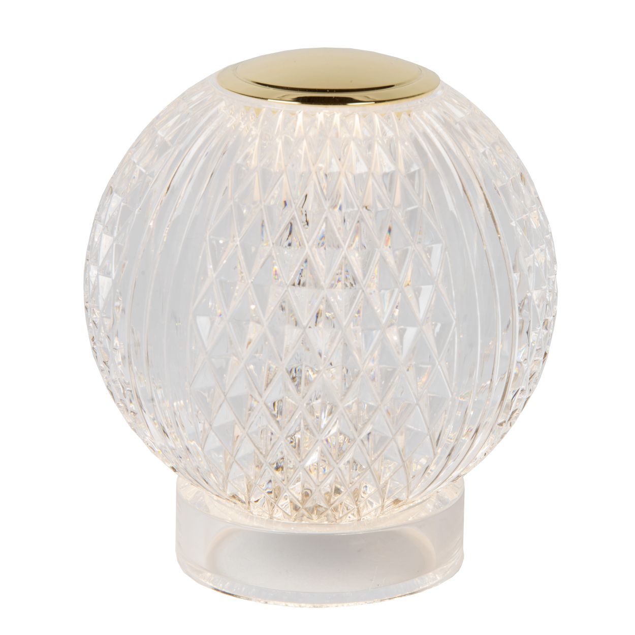 Lucide CINTRA - Oplaadbare Tafellamp - Accu/Batterij - Ø 9 cm - LED Dimb. - 1x1,5W 3000K - 3 StepDim - Transparant