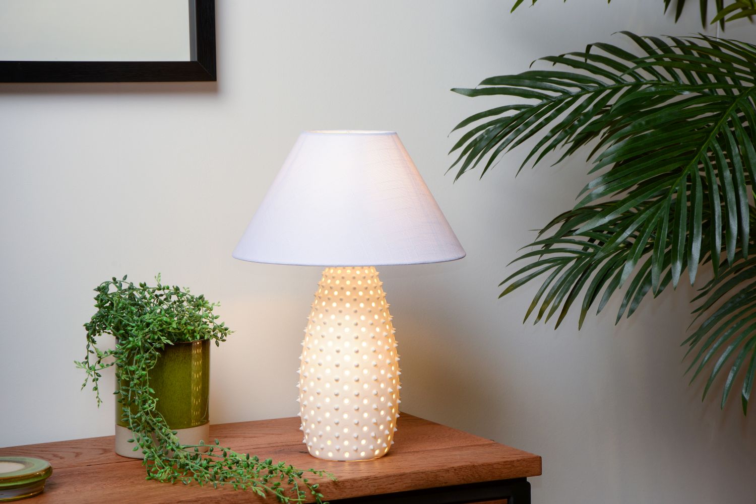 Lucide ARCADIA - Tafellamp - Ø 36 cm - 2xE27 - Wit