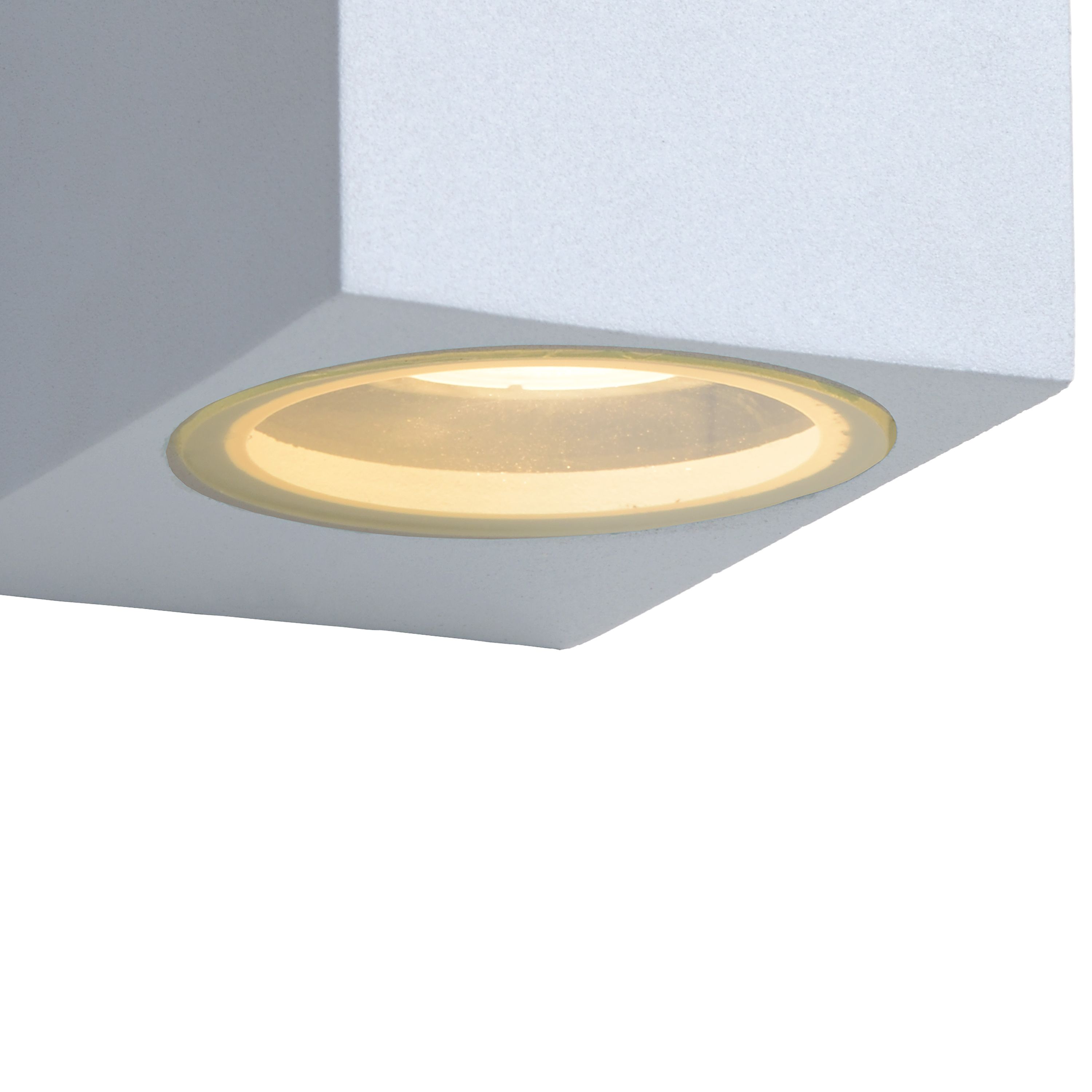 Lucide ZORA-LED - Wandspot Buiten - LED Dimb. - GU10 - 1x5W 3000K - IP44 - Wit